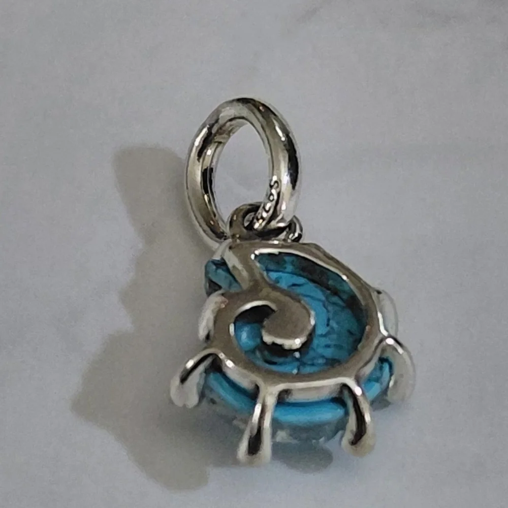 Pandora Blue Murano Glass Sea Snail Dangle Charm
